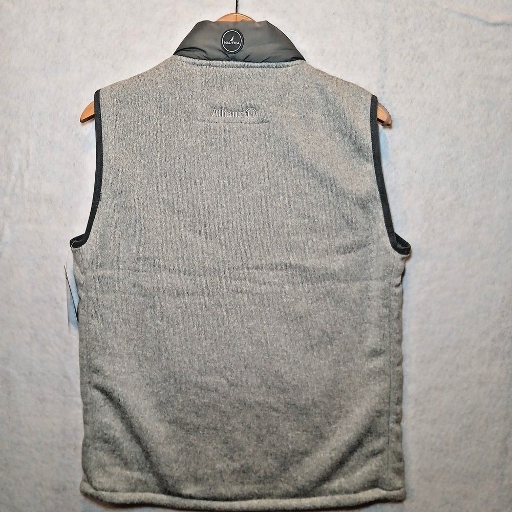 Nautica Women's Puffer Fleece Vest Gray Wind Water Resistant Size Small - Picture 10 of 14